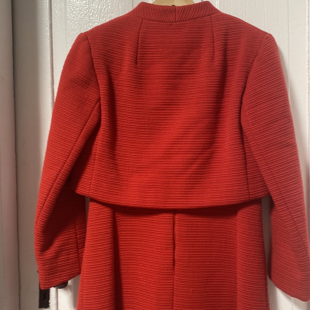 Vintage 1960s reddish orange Hannah Troy Dress with matching cropped jacket sz 6 - Picture 7 of 16